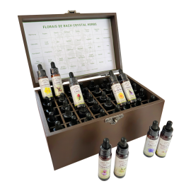 Kit de Florais de Bach Importado da Inglaterra 10 ml em Estojo de Madeira Artesanal 